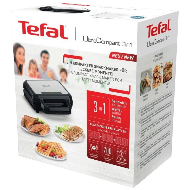 Tefal kontaktni grill, 3u1, 700W, UltraCompact, SW383D10
