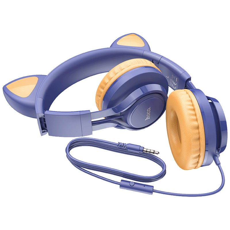 Hoco slušalice sa mikrofonom, mačije uši, plava 48586/HOCO W36MB