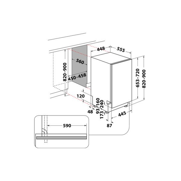 Indesit ugradbena mašina za suđe DSIO 3M24 C S
