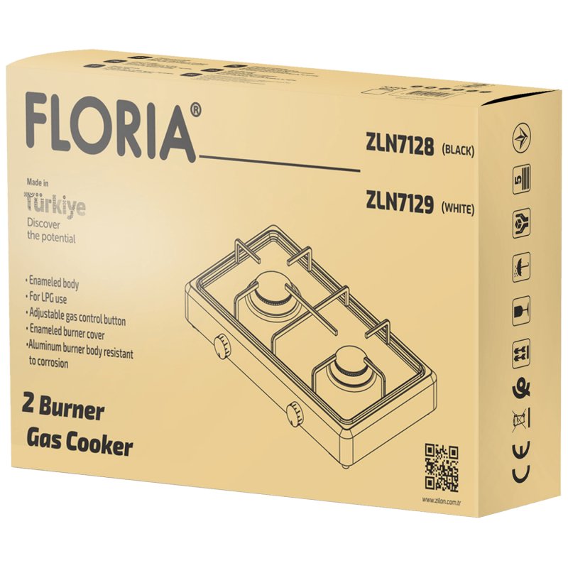 Floria plinski rešo sa 2 plamenika, bijela 32348/ZLN7129