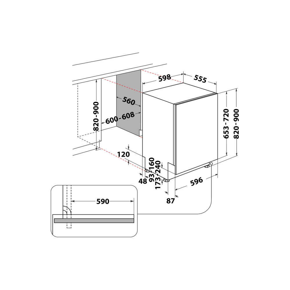 Whirlpool ugradbena mašina za suđe W2I HD526 A