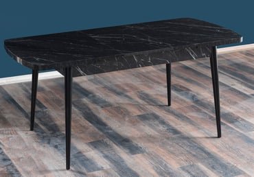 Lux Bendir trepezarijski sto, drvene noge, boja crni mermer