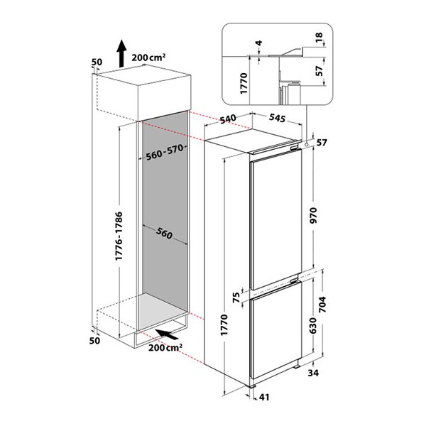 Whirlpool ugradbeni frižider WHC18D051A1