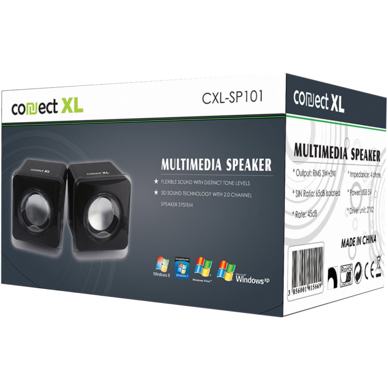 Connect XL SP101 set zvučnika 2.0, USB 5V, boja crna		