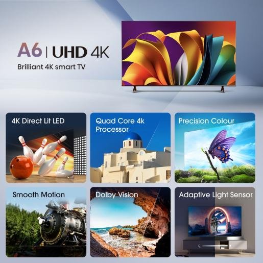 Hisense LED TV, Smart, 75A6N