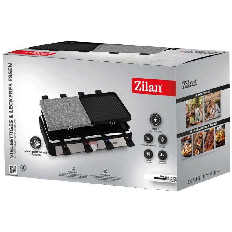 Zilan električni roštilj, Raclette, 2u1, 1400 W ZLN8863