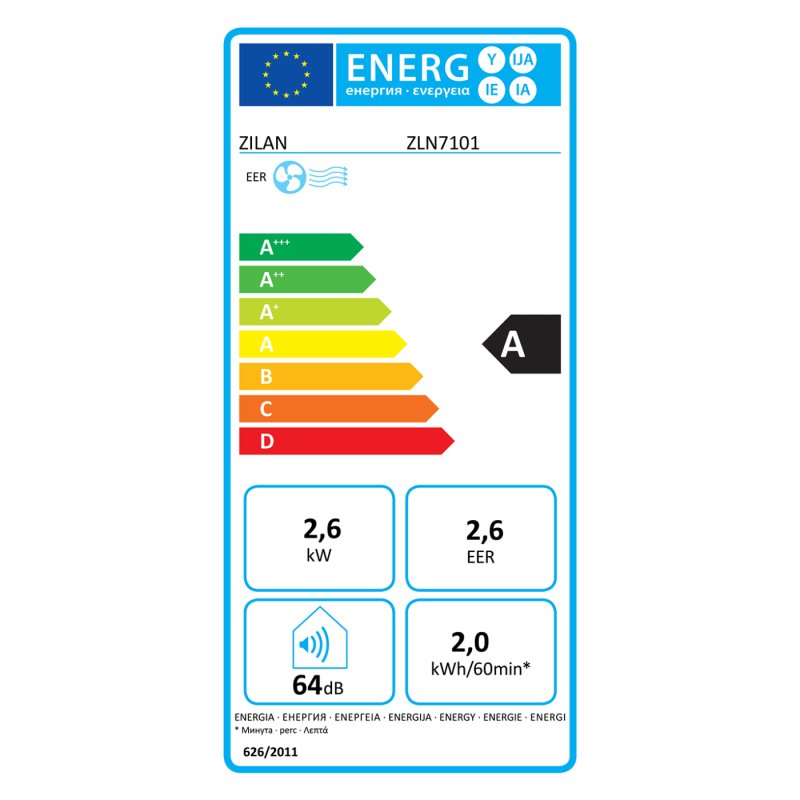 Zilan mobilni klima uređaj, 3u1, 9000 Btu, 2,6 KW, 26411/ZLN7101
