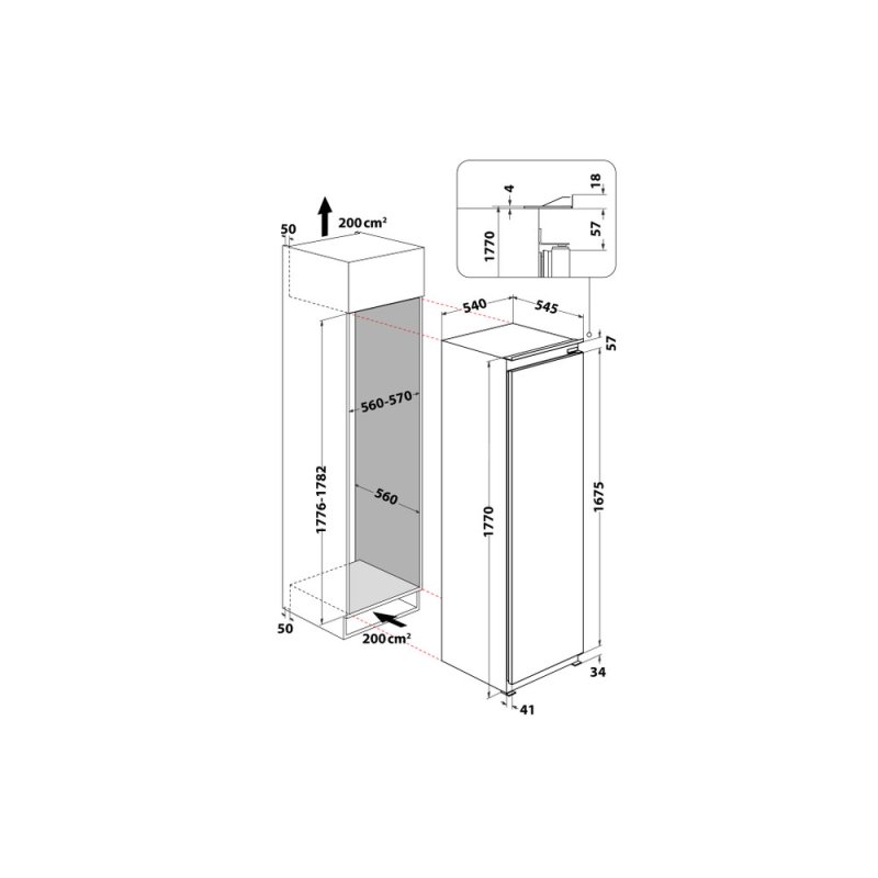 Whirlpool ugradbeni frižider WHSD18A013C1
