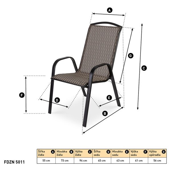 Fieldmann vrtna stolica, bež/crna FDZN 5111