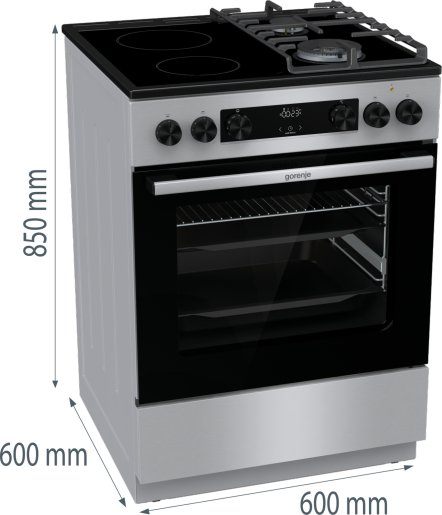 Gorenje staklokeramički kombinovani šporet GKC6C60XT