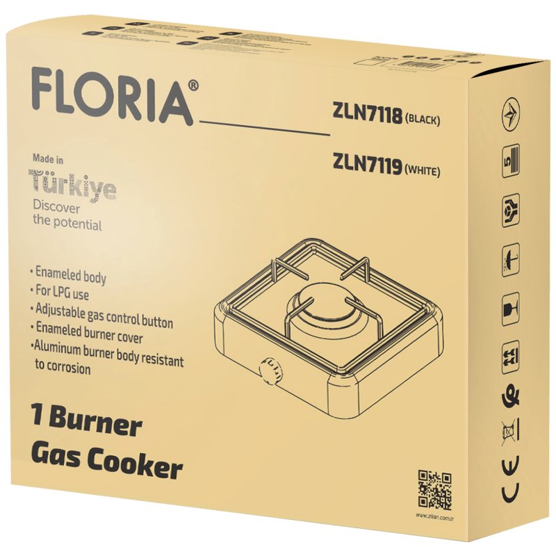 Floria plinski rešo sa 1 plamenikom, crna 32345/ZLN7118