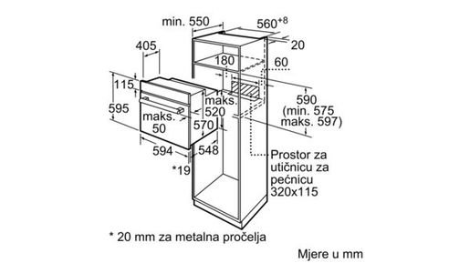 Bosch ugradbena pećnica HBF133BR0