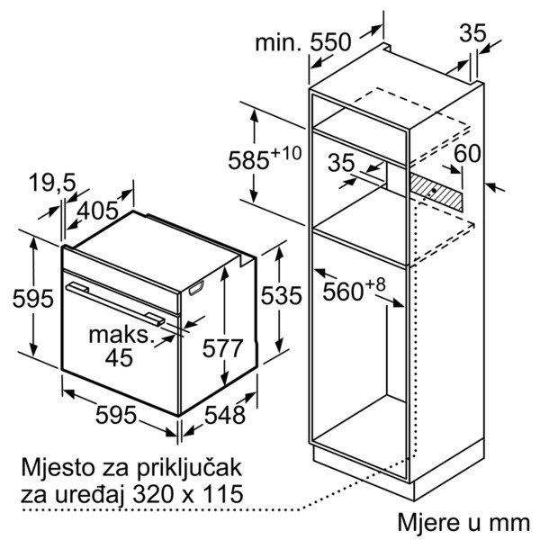 Bosch ugradbena pećnica HBG633NS1